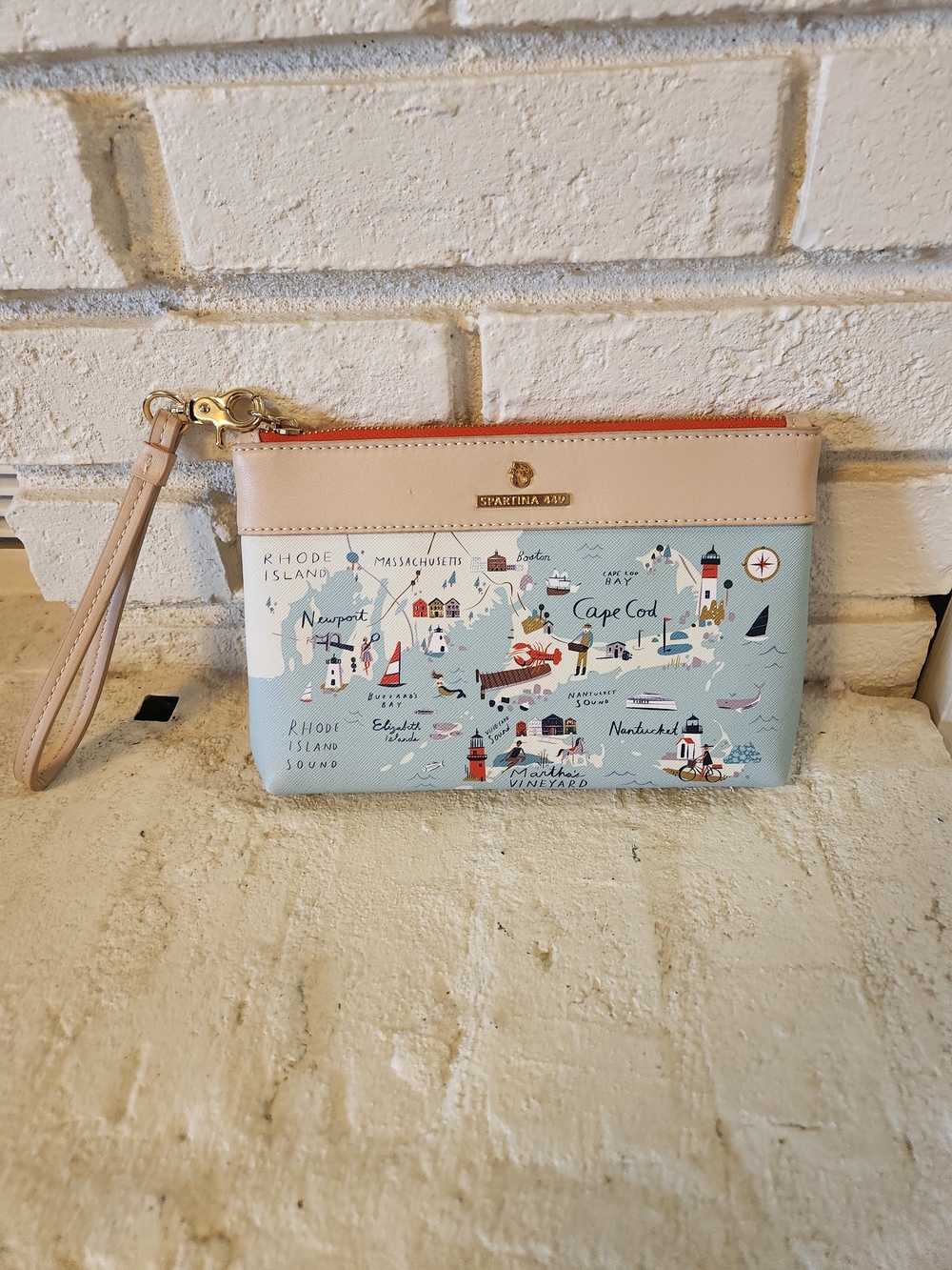 Spartina 449 Northeastern Harbors Wristlet Clutch Cape Cod Nantucket Coastal